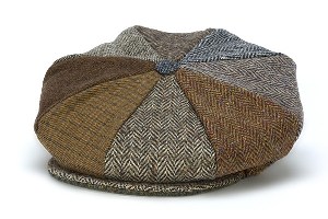 Mens and Ladies Newsboy Eight Piece Patchwork Tweed Cap WBHH11FBY