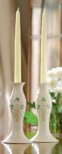 Belleek China Kylemore Candlestick, Pair 8" WBB2729