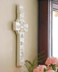 Belleek China Celtic Shamrock Wall Cross WBB2801