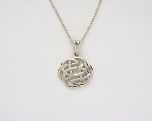 Sterling Silver Large Round Celtic Knot Pendant WBFP110SIL