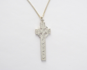 Sterling Silver Ogham Moone High Cross Pendant WBFXP50SIL