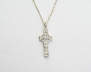 Sterling Silver Ogham Muiredeach Monasterboice Shall High Cross Pendant WBFXP51SIL