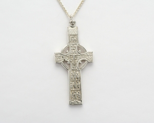 Sterling Silver Ogham Large Muiredeach Monasterboice High Cross Pendant WBFXP61SIL