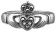 Ladies Sterling Silver Marcasite Claddagh Ring WBS2448