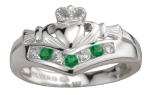 Ladies Sterling Silver Wishbone Claddagh Ring WBS2751