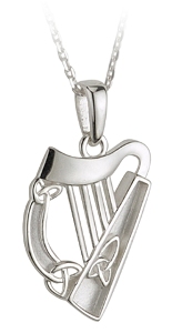 Sterling Silver Harp Pendant WBS44026