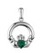 Rhodium Plated Claddagh Pendant WBS44271