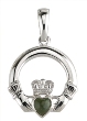 Sterling Silver Claddagh with Connemara Marble Pendant WBS4555