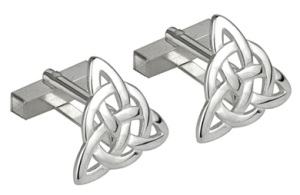 Rhodium Plated Trinity Knot Cuff Links WBS6449