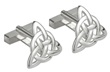 Rhodium Plated Trinity Knot Cuff Links WBS6449
