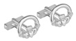 Rhodium Plated Claddagh Cuff Links  WBS6451