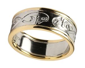 Mens 14k Gold Le Cheile Celtic Knot Wedding Band WBWED108