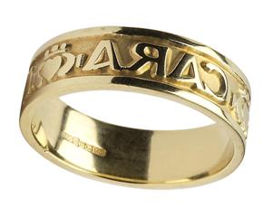Mens 14k Gold  Mo Anam Cara My Soul Mate Wedding Band WBWED184