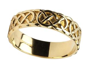 Mens 14k Gold Closed Celtic Knot Wedding Band WBWED84