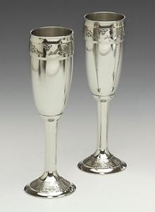 Wedding Pewter Champagne Flute Set with Celtic Design WBQ7L